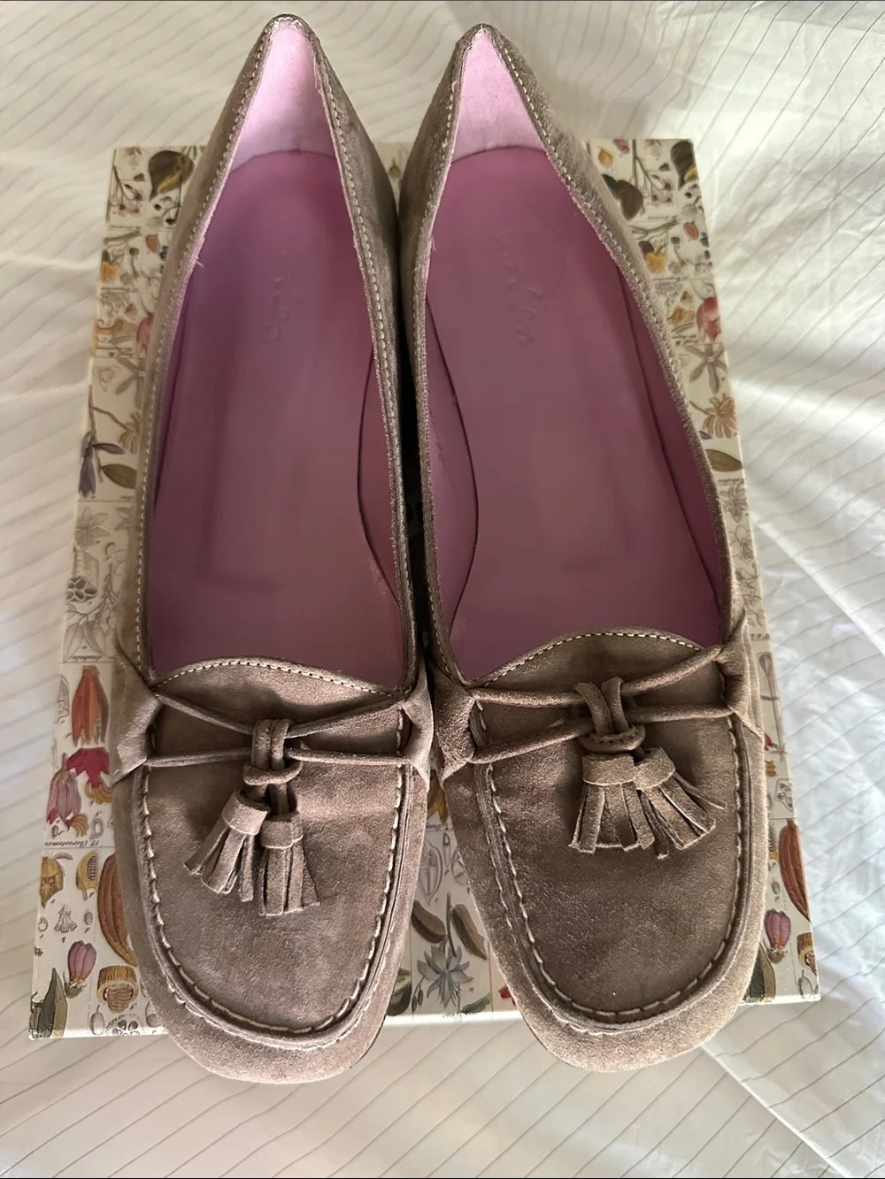 Boden - Taupe Suede Tassel Driving Loafers - 9.5